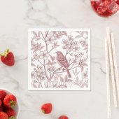 ヴィンテージ 桜と鳥の美しいデザイン 1 スタンダードカクテルナプキン (インサイチュ)