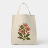 ヴィンテージ 桜の植物図鑑トート - 再利用可能 トートバッグ (裏面)