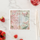 ヴィンテージ 桜蝶コラージュ スタンダードカクテルナプキン (インサイチュ)