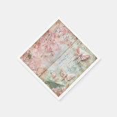 ヴィンテージ 桜蝶コラージュ スタンダードカクテルナプキン (角)