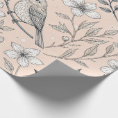 ヴィンテージ 桜 さくら チェリーブロッサム 鳥 美意識 3 ラッピングペーパー (角)