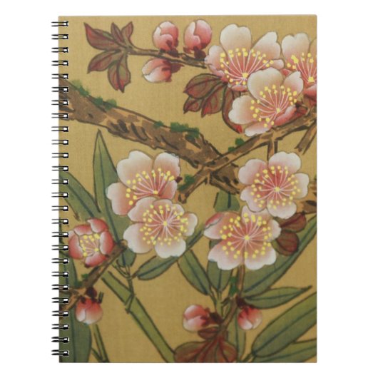 ヴィンテージ 桜 アジア 日本の花 ノートブック (正面)
