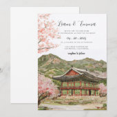ヴィンテージ 桜 ウェディング 招待状 (正面/裏面)