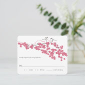 ヴィンテージ 桜 シジュウカラ ウェディング RSVP (スタンド正面)