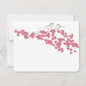 ヴィンテージ 桜 シジュウカラ ウェディング RSVP (裏面)