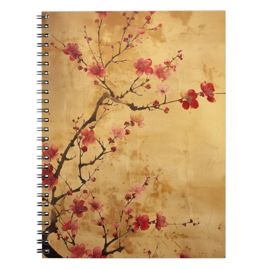 ヴィンテージ 桜 和モダン ノートブック (正面)