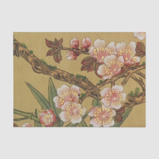 ヴィンテージ 桜 和風 花 薄葉紙 (正面)