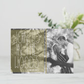 ヴィンテージ　森での結婚式にご参加ください | 写真 招待状 (スタンド正面)