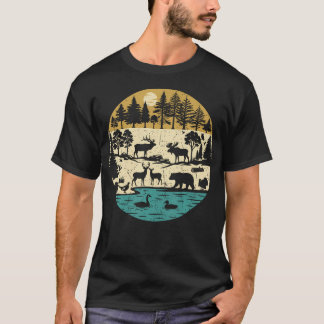 ヴィンテージ 森林動物 狩猟 野生生物 ウッドランド Tシャツ