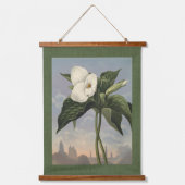 ヴィンテージ 植物画 白いトリリウム 森林の花 吊り下げ型タペストリー (正面)