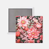 ヴィンテージ 植物画 花が咲く庭 マグネット (正面/裏面)