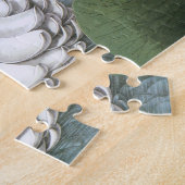 ヴィンテージ《植物》スイレンの花が池に ジグソーパズル (側面)