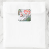 ヴィンテージ《植物》スイレンの花が池に スクエアシール (バッグ)