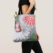 ヴィンテージ《植物》スイレンの花が池に トートバッグ (クローズアップ)