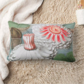 ヴィンテージ《植物》スイレンの花が池に ランバークッション (ブランケット)