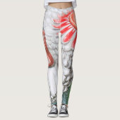 ヴィンテージ《植物》スイレンの花が池に レギンス (正面)