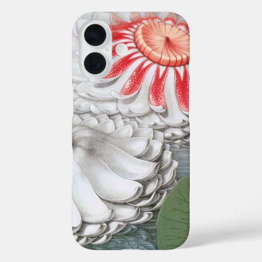 ヴィンテージ《植物》スイレンの花が池に Case-Mate iPhoneケース (裏面)