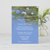 ヴィンテージ《植物》スイレン油結婚画 招待状 (スタンド正面)