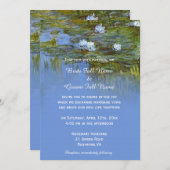 ヴィンテージ《植物》スイレン油結婚画 招待状 (正面/裏面)