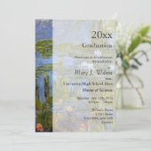 ヴィンテージ《植物》スイレン油絵画卒業パーティー 招待状 (スタンド正面)