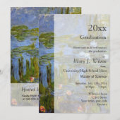 ヴィンテージ《植物》スイレン油絵画卒業パーティー 招待状 (正面/裏面)