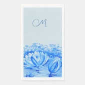 ヴィンテージ《植物》スイレン-モノグラムの青 (正面)