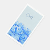 ヴィンテージ《植物》スイレン-モノグラムの青 (コーナー)