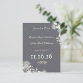 ヴィンテージ《植物》百日草日付の保存グレーとアイボリー 案内ポストカード (スタンド正面)