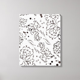 ヴィンテージ《植物》百日草花スケッチ キャンバスプリント