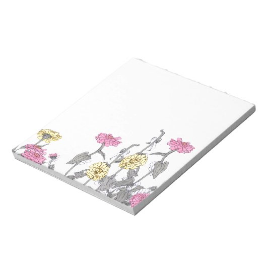 ヴィンテージ《植物》百日草花ワイルドフラワーメモ帳 ノートパッド (回転)