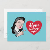 ヴィンテージ「母は常に正しい」イラストレーション ポストカード (正面/裏面)