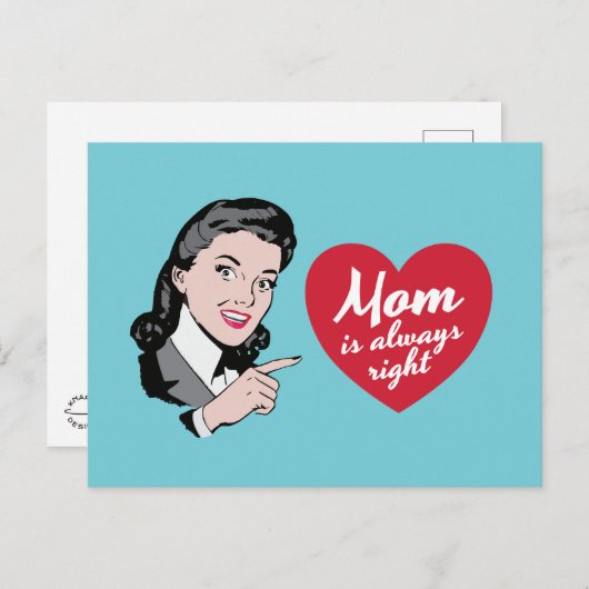ヴィンテージ「母は常に正しい」イラストレーション ポストカード (正面/裏面)