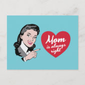 ヴィンテージ「母は常に正しい」イラストレーション ポストカード (正面)