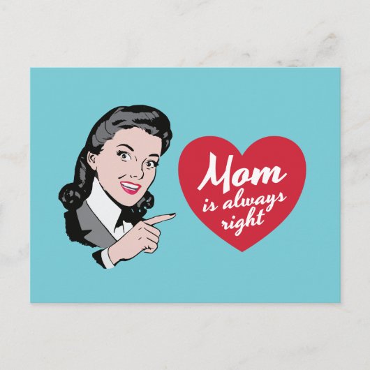 ヴィンテージ「母は常に正しい」イラストレーション ポストカード (正面)