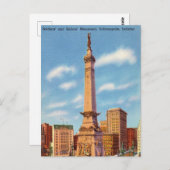 ヴィンテージ、水兵記念碑、インディアナポリス、インディアナ ポストカード (正面/裏面)