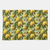 ヴィンテージ、水彩レモン キッチンタオル (横)