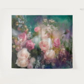 ヴィンテージ 水彩 ローズ 　全ての色で描かれたもの タペストリー (正面(横))