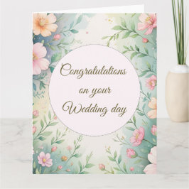 ヴィンテージ 水彩 花 結婚 おめでとうございます カード