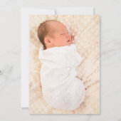 ヴィンテージ 洗礼 かわいい ウサギ 写真 花 赤ちゃん 女の子 招待状 (裏面)