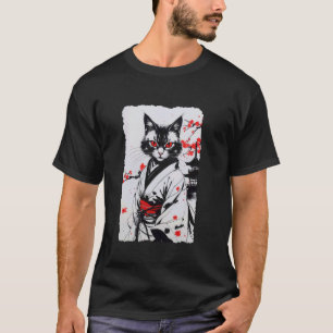 ヴィンテージ 浮世絵 和風 猫 着物 墨絵 猫 Tシャツ