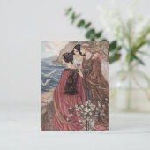 ヴィンテージ – 海を眺める三人の女性 ポストカード (スタンド正面)