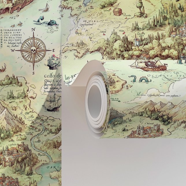ヴィンテージ 海賊冒険地図 & 城 壁紙 (クリエイターアップロード済み)