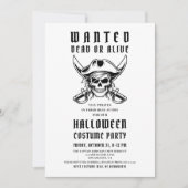 ヴィンテージ 海賊 ドクロ ハロウィン コスチューム パーティー 招待状 (正面)