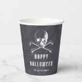 ヴィンテージ 海賊 ドクロ & 骨 黒 ハロウィン 紙コップ (裏面)