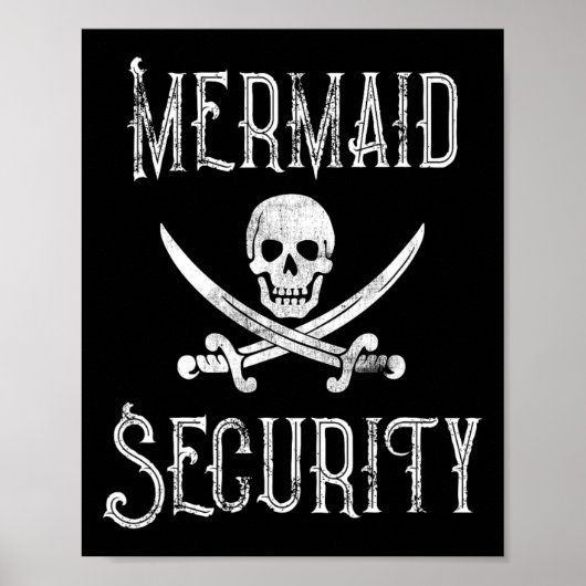 ヴィンテージ 海賊 人魚 セキュリティーマーメイド プロテクター ポスター (正面)