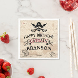 ヴィンテージ 海賊 宝の地図 ハッピーバースデー スタンダードカクテルナプキン