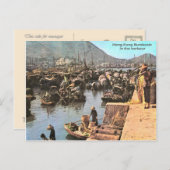 ヴィンテージ、港の香港バンボート ポストカード (正面/裏面)