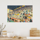 ヴィンテージ「漂白者に集まる」漫画プリント ポスター (キッチン)