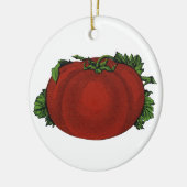 ヴィンテージ、熟したトマト、野菜と果物 セラミックオーナメント (左)