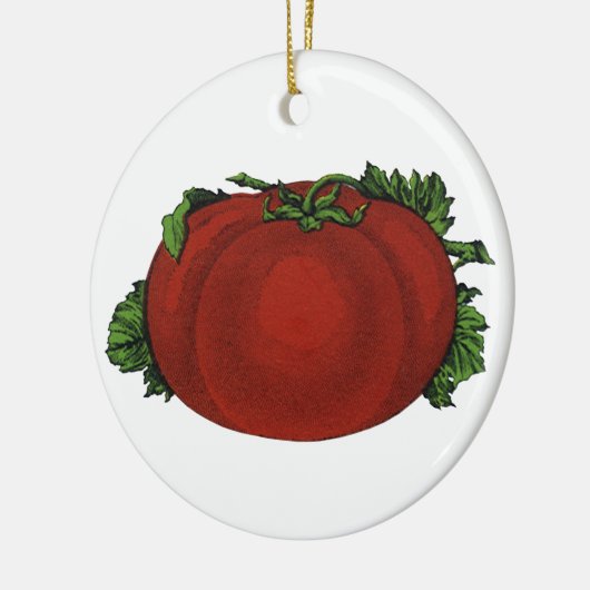 ヴィンテージ、熟したトマト、野菜と果物 セラミックオーナメント (左)